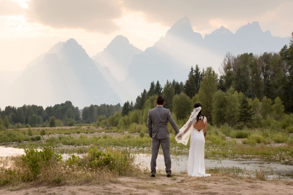 A Jackson Hole Wedding and Grand Teton Elopement at Schwabachers Landing in Jackson Hole, Wyoming